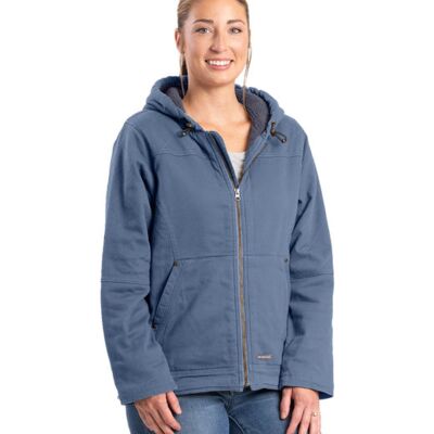 Ladies' Sherpa-Lined Twill Hooded Jacket Thumbnail